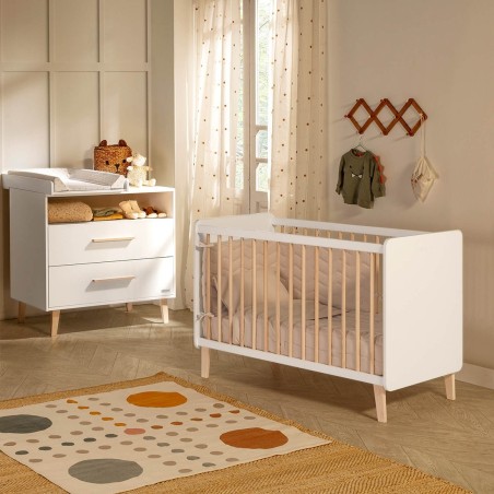 Cuna Trevi blanco-madera de 120×60