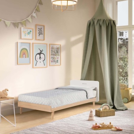 Cuna camita Big Trevi blanco-madera de 70×140