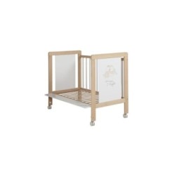 Cuna Happy blanco-madera de 120×60 2