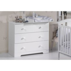 Cómoda bebé de 3 cajones blanco con tiradores bola Micuna