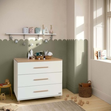 Cómoda bebé blanco-madera Micuna – Diseño y funcionalidad