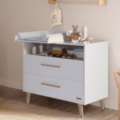 Cambiador cómoda bebé blanco estrellas gris Micuna 2