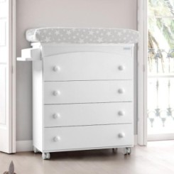 Mueble bañera cambiador cajón oval blanco estrellas gris Micuna 2