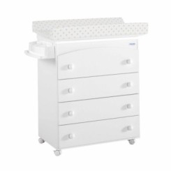 Mueble bañera cambiador cajón oval blanco lunares beige Micuna