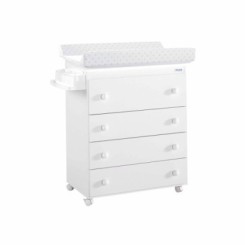 Mueble bañera cambiador cajón recto blanco estrellas gris Micuna 2