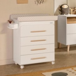 Colchoneta cambiador bañera blanco estrellas beige Micuna