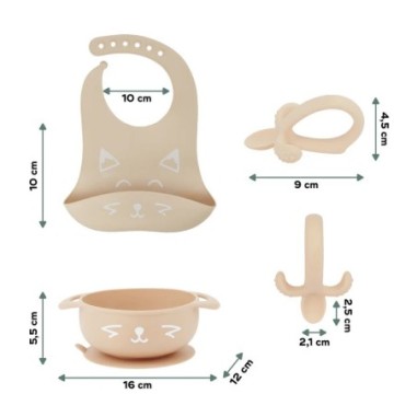 Kit FIRST'ISY Zorro, plato + cuchara + babero