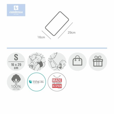 Seca babas liberty gris 29.5x15.5x1 cm Cambrass