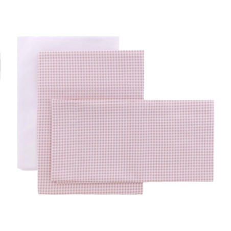 Sabana moises/carro 3 pcs 80x120x1 cm vichy10 rosa Cambrass