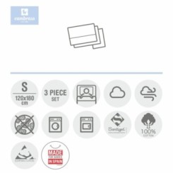 Sabana cuna 3 pcs (cuna 70) 120x180x1 cm vichy10 celeste Cambrass 2