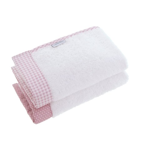Juego 2 toallas vichy10 rosa 25x35x1 cm Cambrass