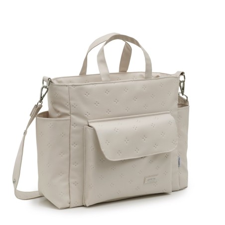 Bolso maternal pack spring crema 16x43x37 cm cambrass