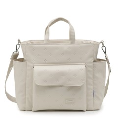 Bolso maternal pack spring crema 16x43x37 cm Cambrass