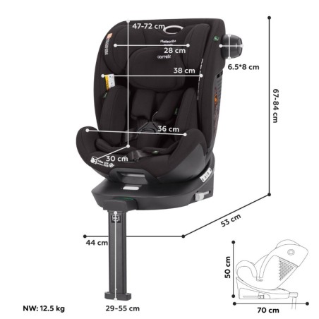 Silla de coche para bebé Carrello Meteorit + CRL-17515 Space Black