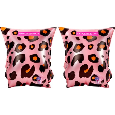 Manguitos Inflables Estampado Leopardo Oro Rosa 2-6 años