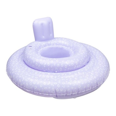 Asiento Flotador para Bebé Estampado Leopardo Lila 0-1 años
