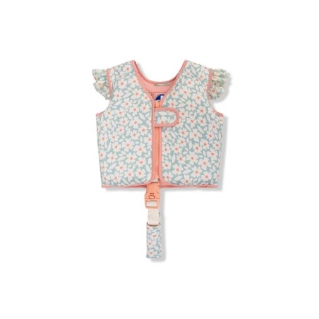 Chaleco Flotador Estampado Flores Verdes 2-3 años