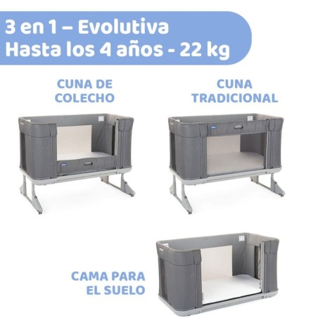 Cuna Chicco Next2Me Forever Moon Grey | Chicco Oficial