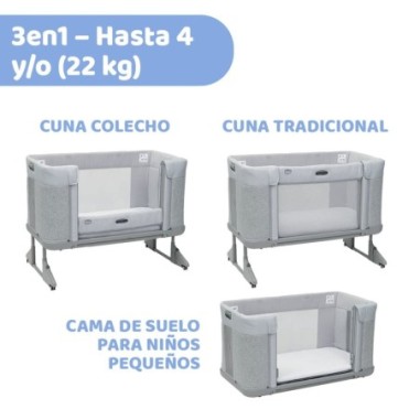 Cuna Chicco Next2Me Forever Ash Grey cross collection | Chicco Oficial