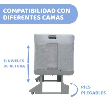Cuna Chicco Next2Me Forever Ash Grey cross collection | Chicco Oficial