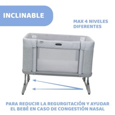 Cuna Chicco Next2Me Forever Ash Grey cross collection | Chicco Oficial