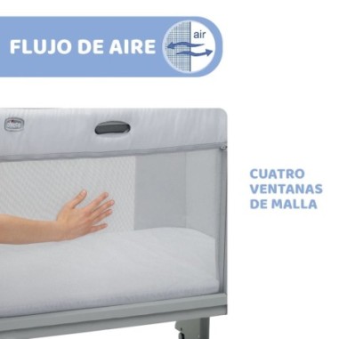 Cuna Chicco Next2Me Forever Ash Grey cross collection | Chicco Oficial