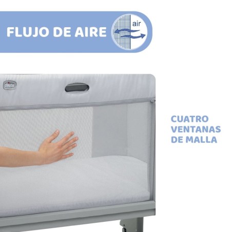 Cuna Chicco Next2Me Forever Ash Grey cross collection | Chicco Oficial