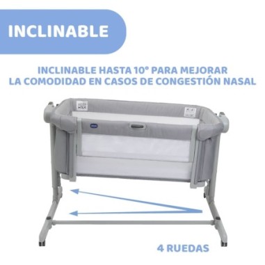 Cuna Next2Me Magic Evo Grey Mist | Chicco Oficial