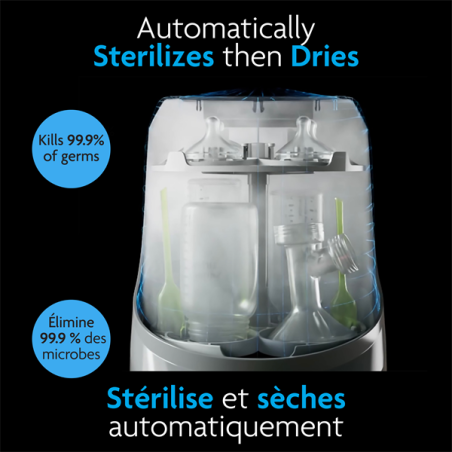 Lava + Esteriliza + Seca con filtro de HEPA para biberones y accesorios | Baby Brezza en Mamapata