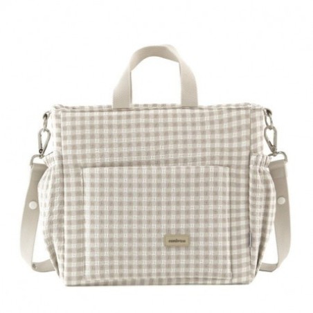 Bolso maternal pack Vicky beige 16x43x37cm
