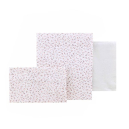 Sábana minicuna 3pcs 80x120x1cm Liberty rosa