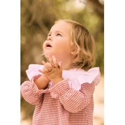 Pelele Paris mini vichy cereza Conttonbel Moda bebé de calidad 2