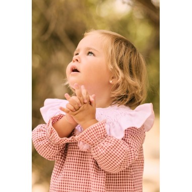 Pelele Paris mini vichy cereza Conttonbel Moda bebé de calidad