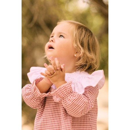 Pelele Paris mini vichy cereza Conttonbel Moda bebé de calidad