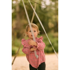 Pelele Paris cuadros rosa Conttonbel Moda bebé de calidad 2