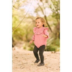 Pelele Paris cuadros rosa Conttonbel Moda bebé de calidad