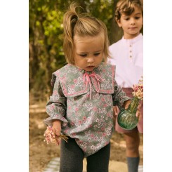 Pelele Daniela flor rosa Conttonbel Moda bebé de calidad