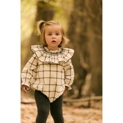 Pelele Marsella cuadro blanco Conttonbel Moda bebé de calidad