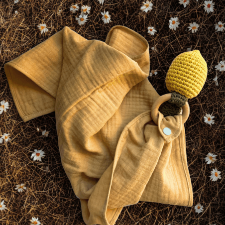 Pack 2 muselinas bambula triple caramelo 50x50 Lemon Crib Suaves y transpirables