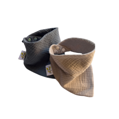 Pack 2 baberos bambula azul gris 40x30 Lemon Crib Suaves y prácticos