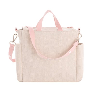Bolso Maternal Pack Lino Rosa 16x43x37 cm Cambrass