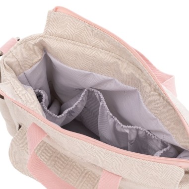 Bolso Maternal Pack Lino Rosa 16x43x37 cm Cambrass