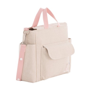 Bolso Maternal Pack Lino Rosa 16x43x37 cm Cambrass