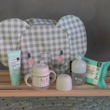 Mochila Elefante Gris con Cosmética Suavinex