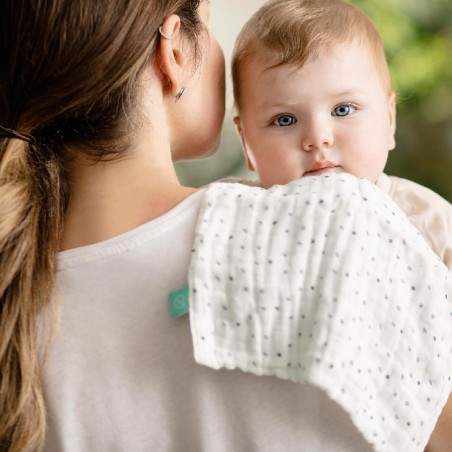 Muselina bebé Koala Soft Touch 30x30 Azul - Algodón orgánico y suave