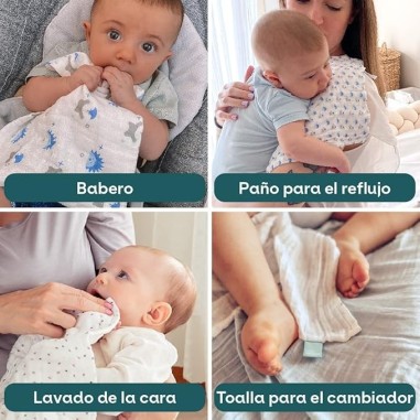 Muselina bebé Koala Soft Touch 30x30 Azul - Algodón orgánico y suave