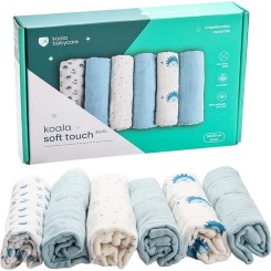 Muselina bebé Koala Soft Touch 30x30 Azul - Algodón orgánico y suave