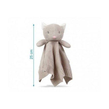 Doudou gato algodón 25 cm Mamapata – Suave y tierno para bebé