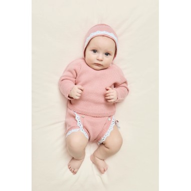 Conjunto de punto para bebé Fresa Cottonbel