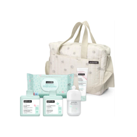 Bolso Mamá Beige Suavinex con cosmética bebé completa